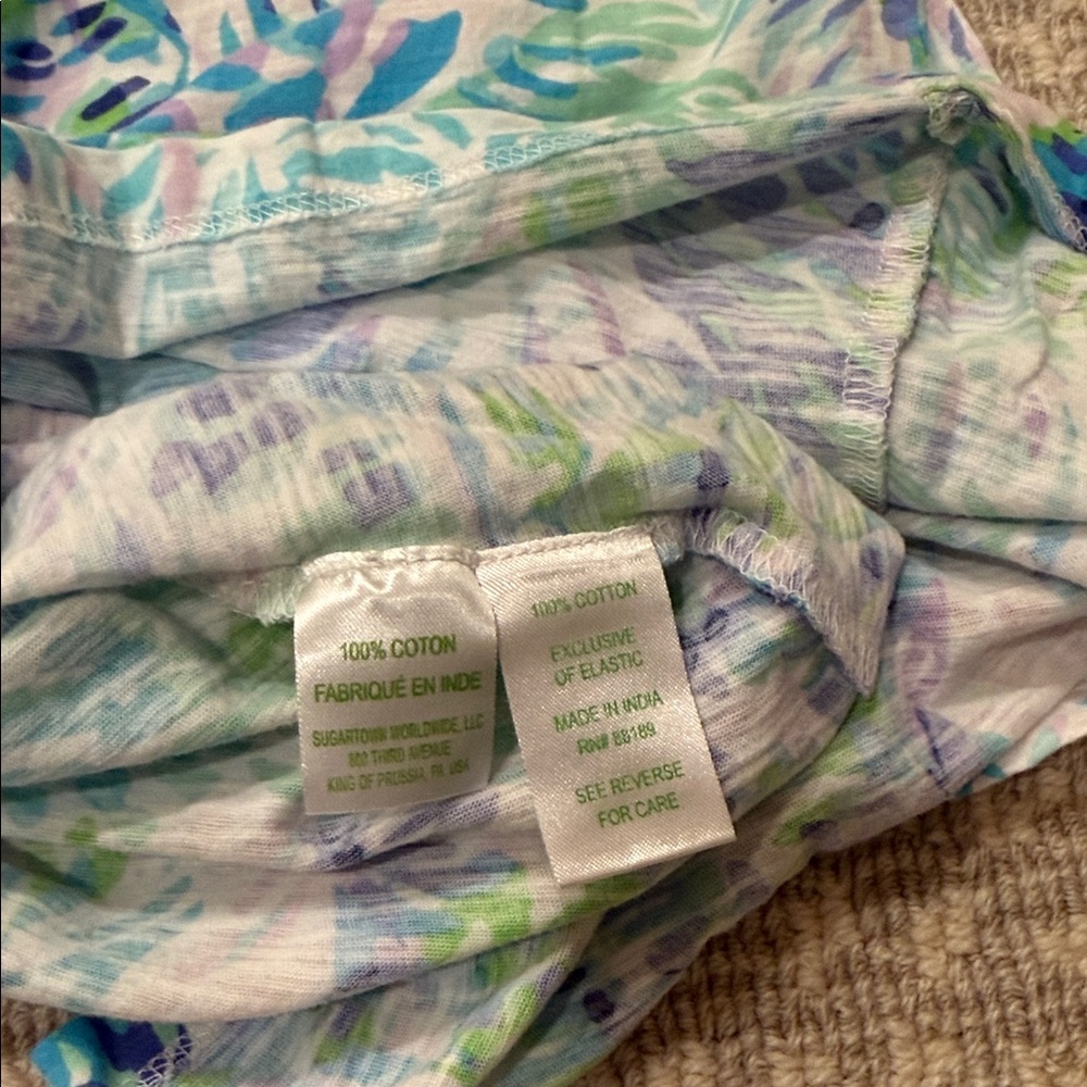 Lilly Pulitzer Essie Tank Top Vibrant Blue and Green Blouse, size small - Picture 6 of 6